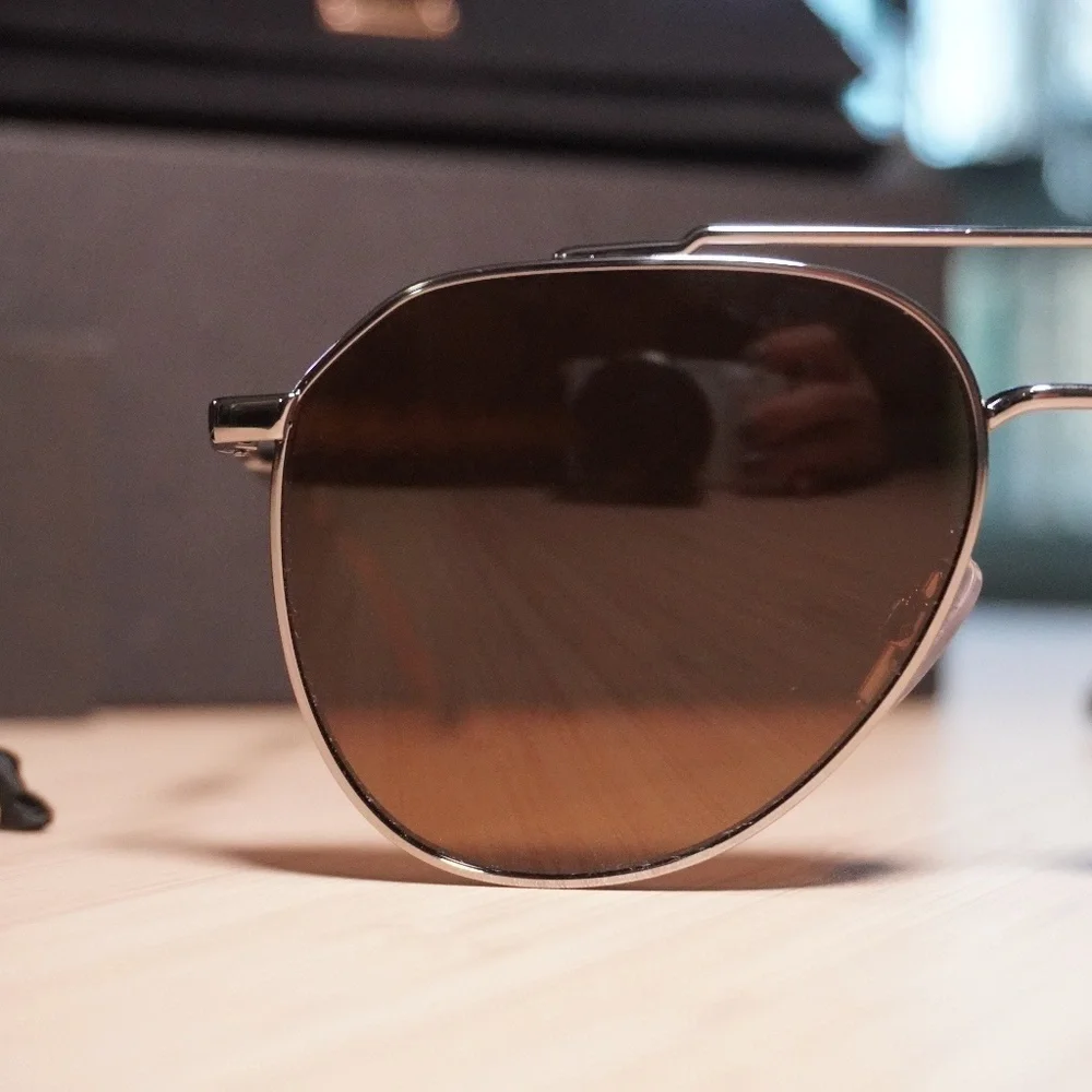 Dolce & Gabbana DG2296 silver and brown aviators